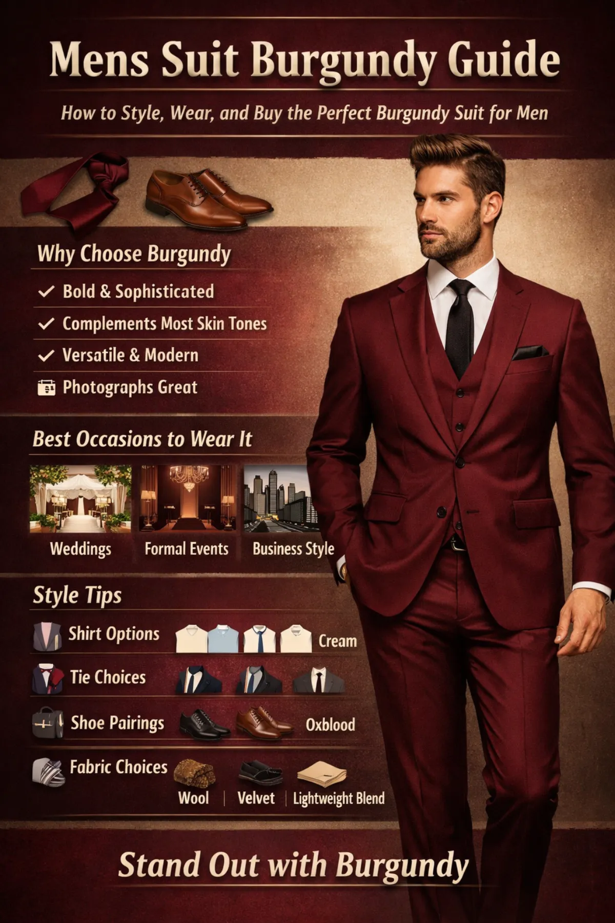 Mens Suit Burgundy Guide custom menswear detail detail 3 by Bespoke By CB Miami