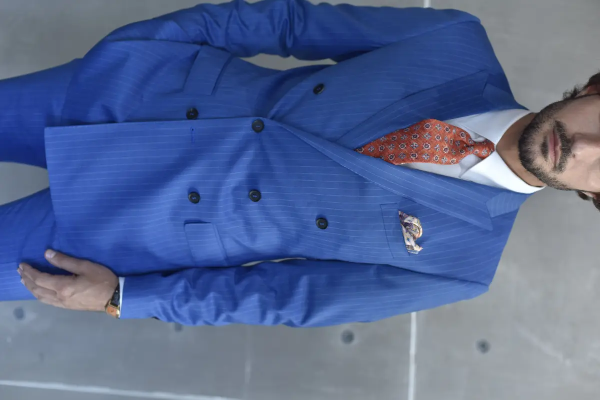 Mens Double Breasted Suit custom menswear detail by Bespoke By CB Miami