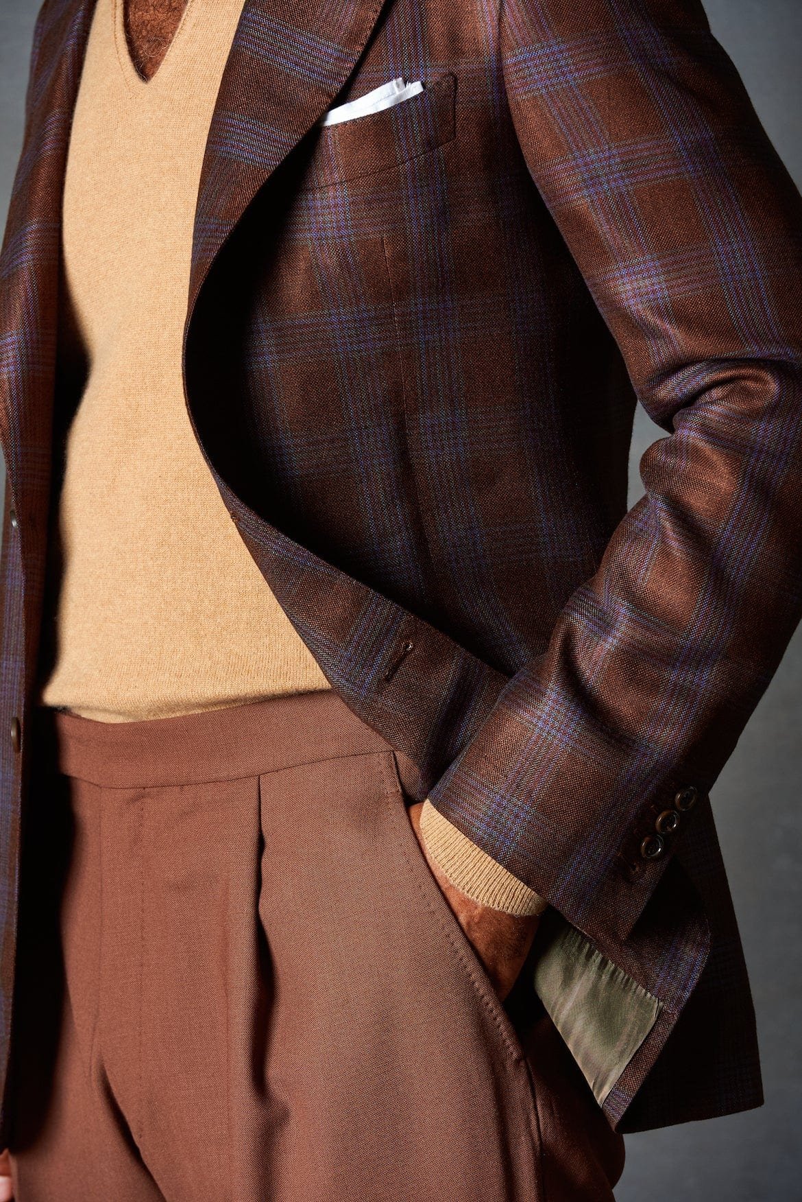 Ethically sourced bamboo fabric custom jacket in natural tones