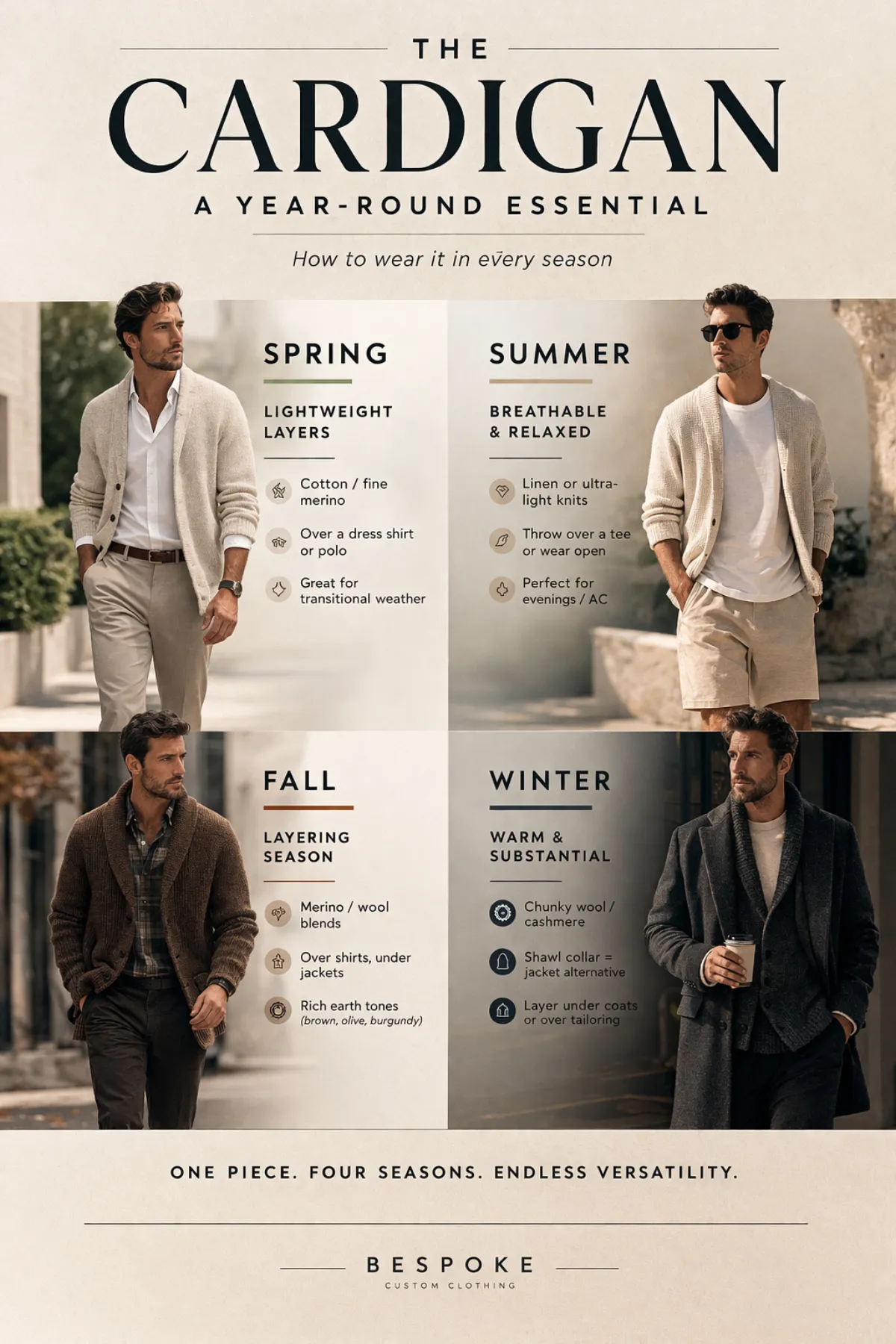 Men'S Cardigan At Bespoke Cb In Miami custom menswear detail by Bespoke By CB Miami
