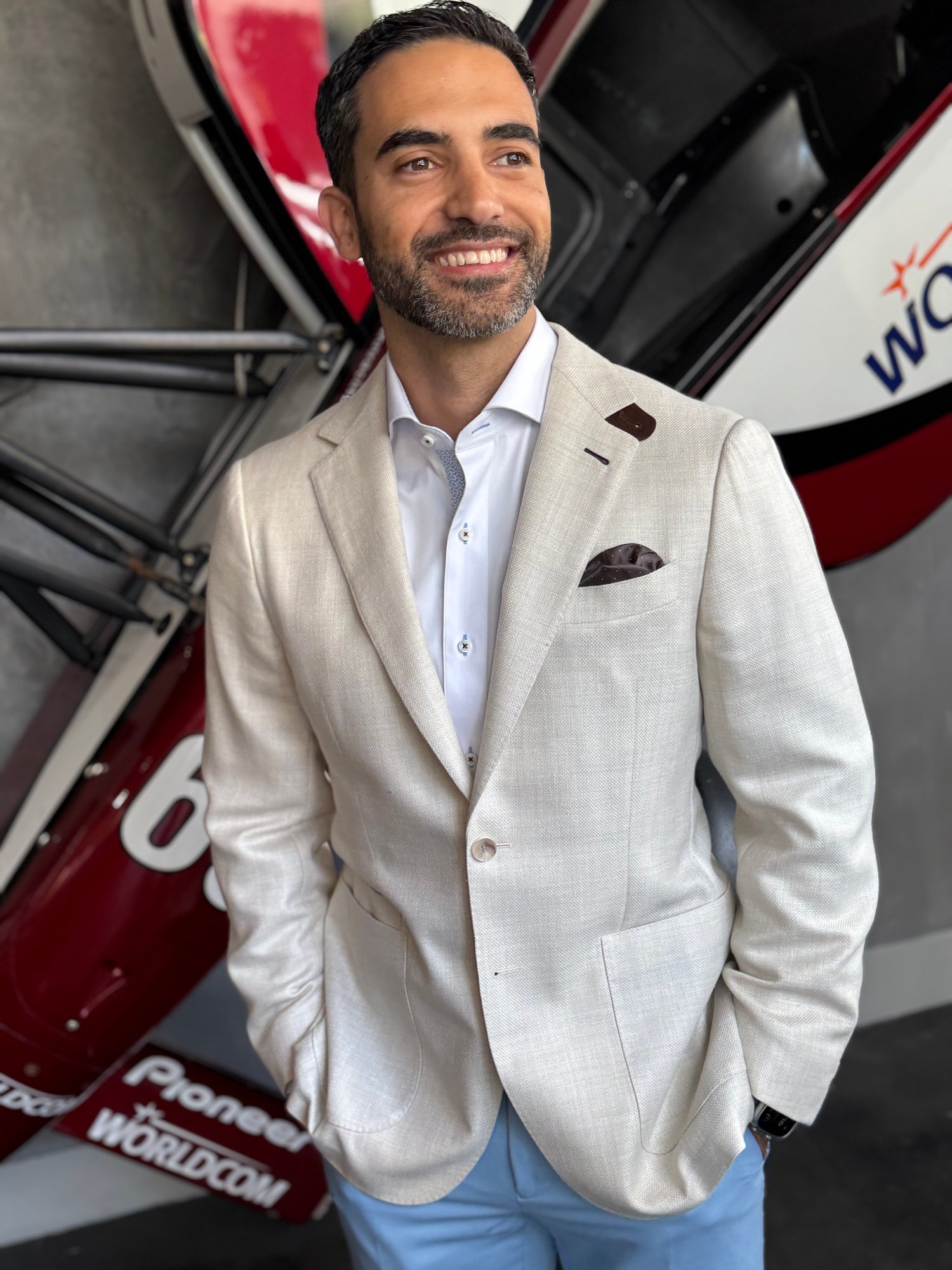 Bespoke blazer and trousers for a professional Miami real estate agent