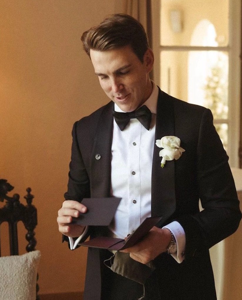 Custom black tuxedo with satin lapels crafted by Bespoke By CB for Miami black tie events and galas