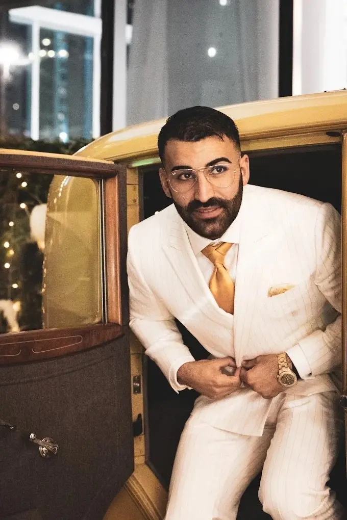Ivory custom suit and dinner jacket styling by Bespoke By CB Miami
