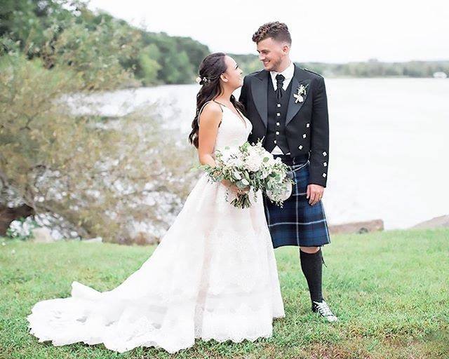 Man wearing a custom kilt with formal jacket at a Miami event