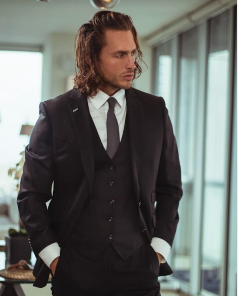 Black custom suit from Bespoke By CB Miami demonstrating investment value with full canvas construction and premium wool fabric