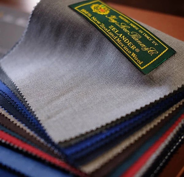 Loro Piana premium wool and cashmere fabric close-up for bespoke garments