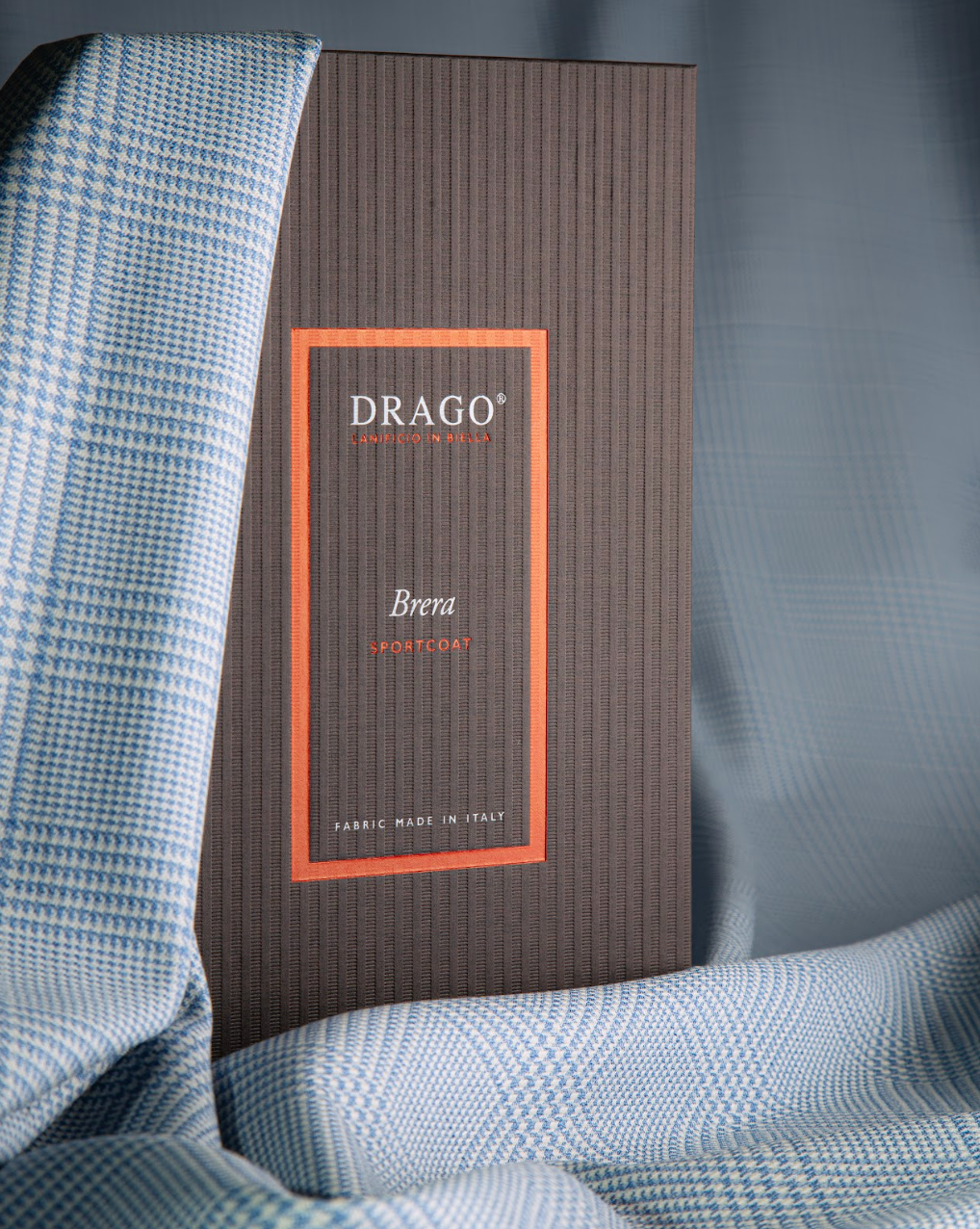 Drago Brera collection fabric swatches showing range of patterns and colors