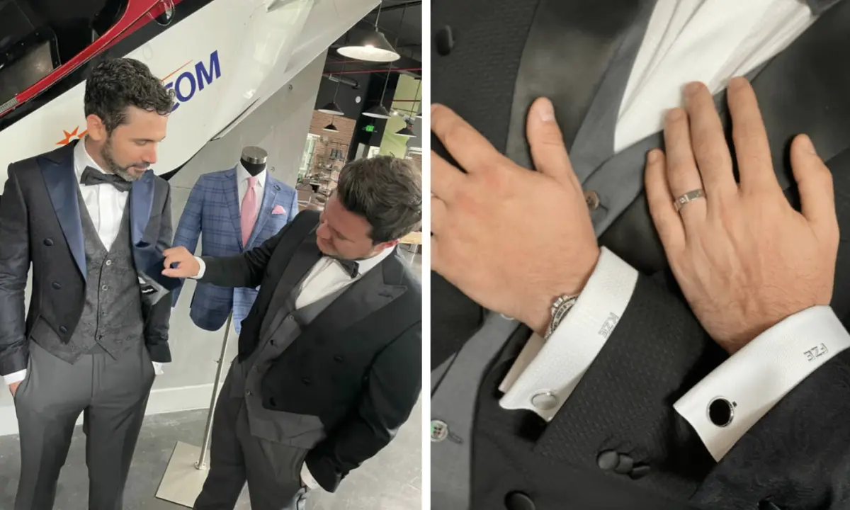 Custom wedding suit styling for South Florida grooms detail 9 by Bespoke By CB