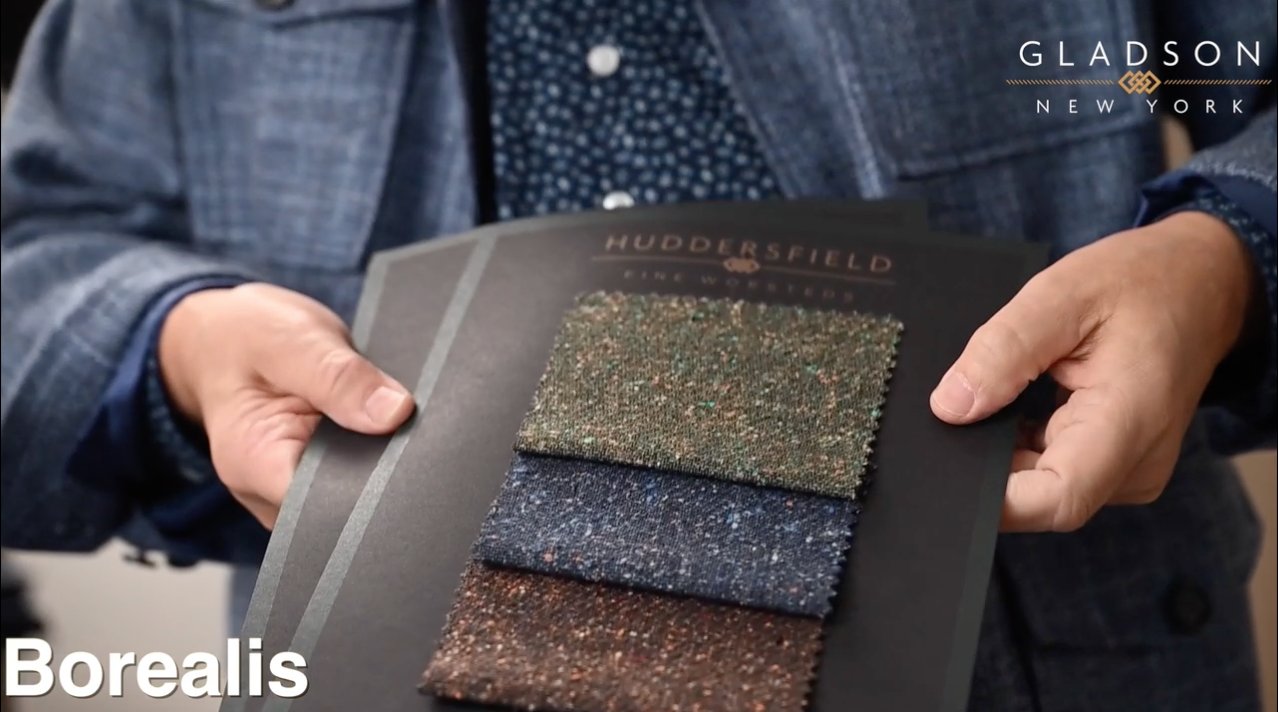 Borealis jacketing cloth showing classic plaid pattern in earth tones