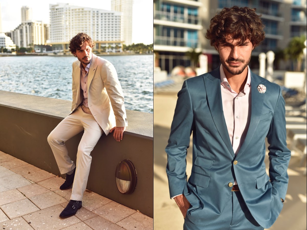 Side By Side Comparison Of A Man In An Ill Fitting Off The Rack Suit Versus A Perfectly Tailored Bespoke Suit custom.