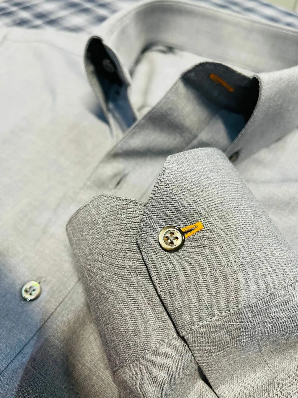 Custom dress shirt fit and fabric detail detail 3 by Bespoke By CB Miami