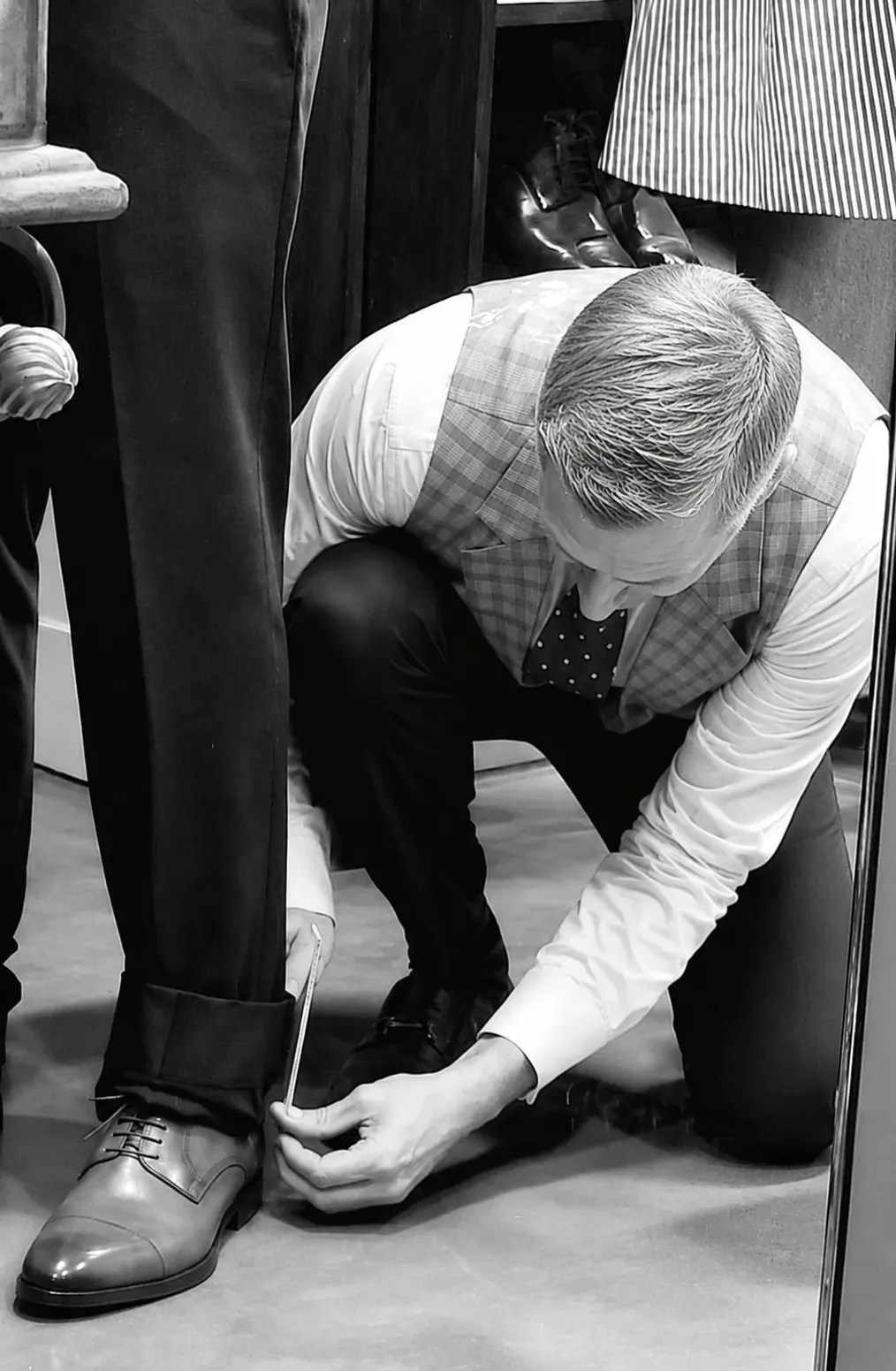 Final styling and accessory selection at Bespoke By CB, completing the perfect custom look