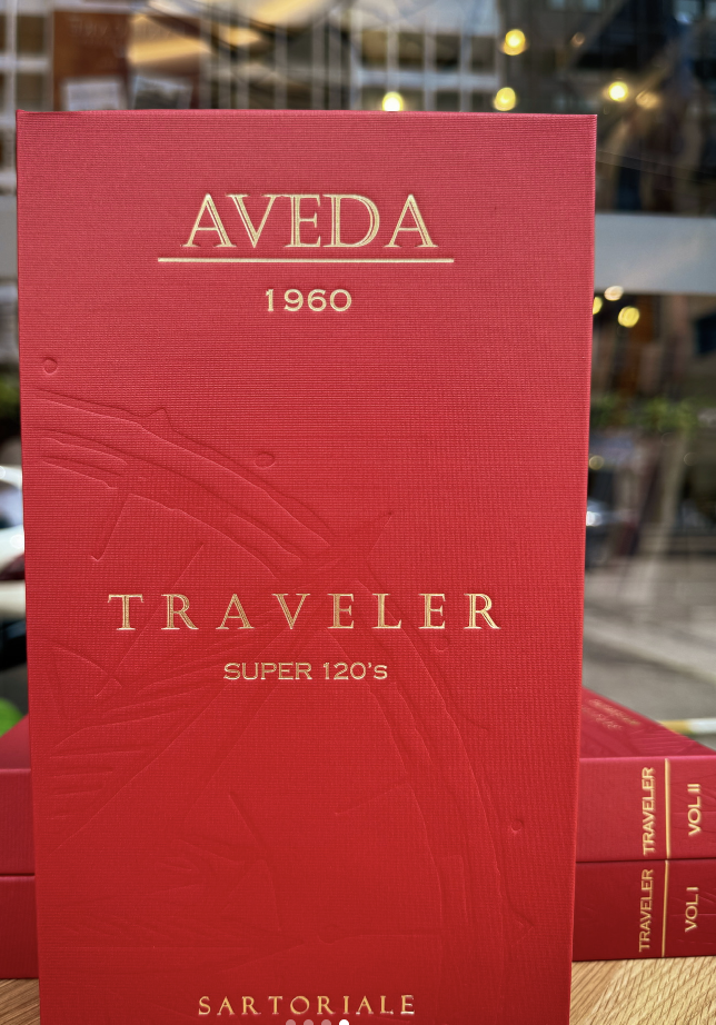 Aveda Traveler Sartoriale swatch book for tailoring-grade fabric
